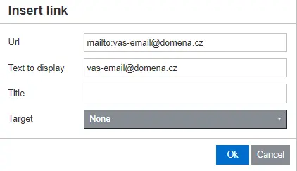 Jak na webu vytvořit aktivní odkaz pro E-mail, příklad